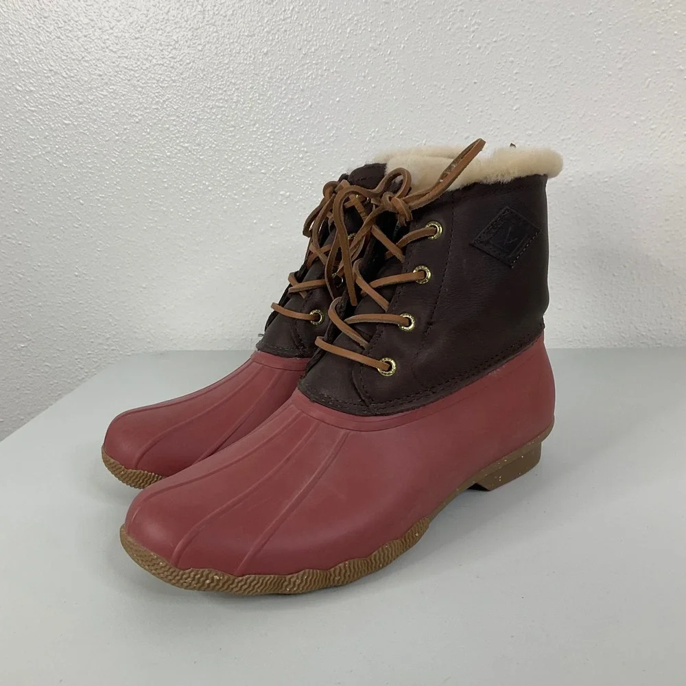 Sperry Pink Rubber‎ Boots Size 8
